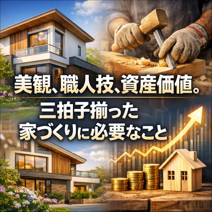 美観、職人技、資産価値。三拍子揃った家づくりに必要なこと